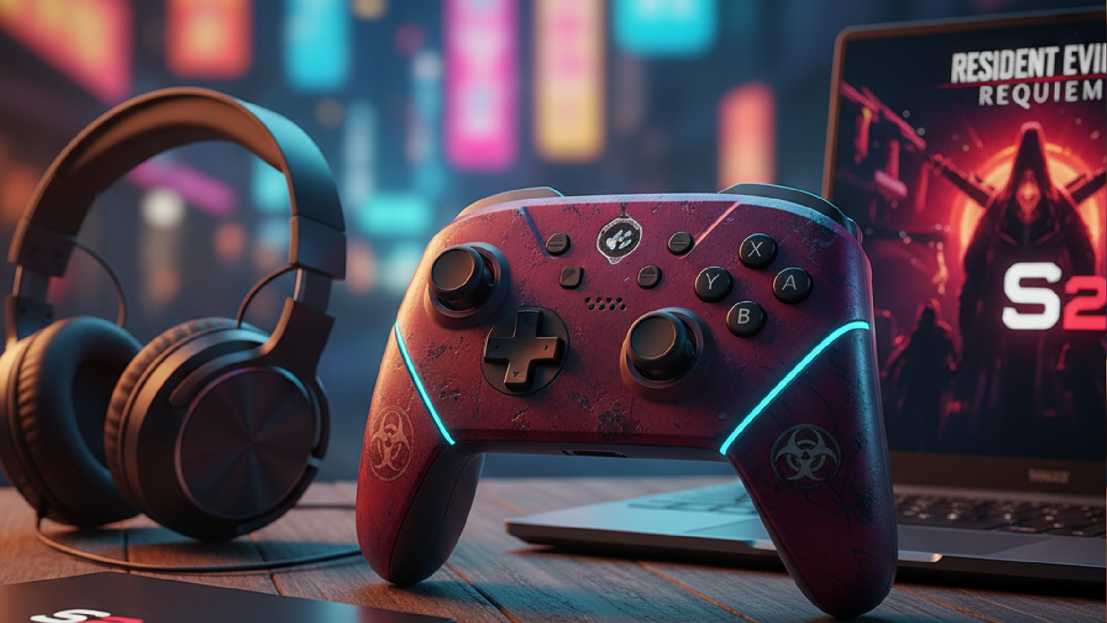 Imagem ilustrativa sobre Sobreviva com estilo: Switch 2 Pro Controller Resident Evil Requiem no precinho!