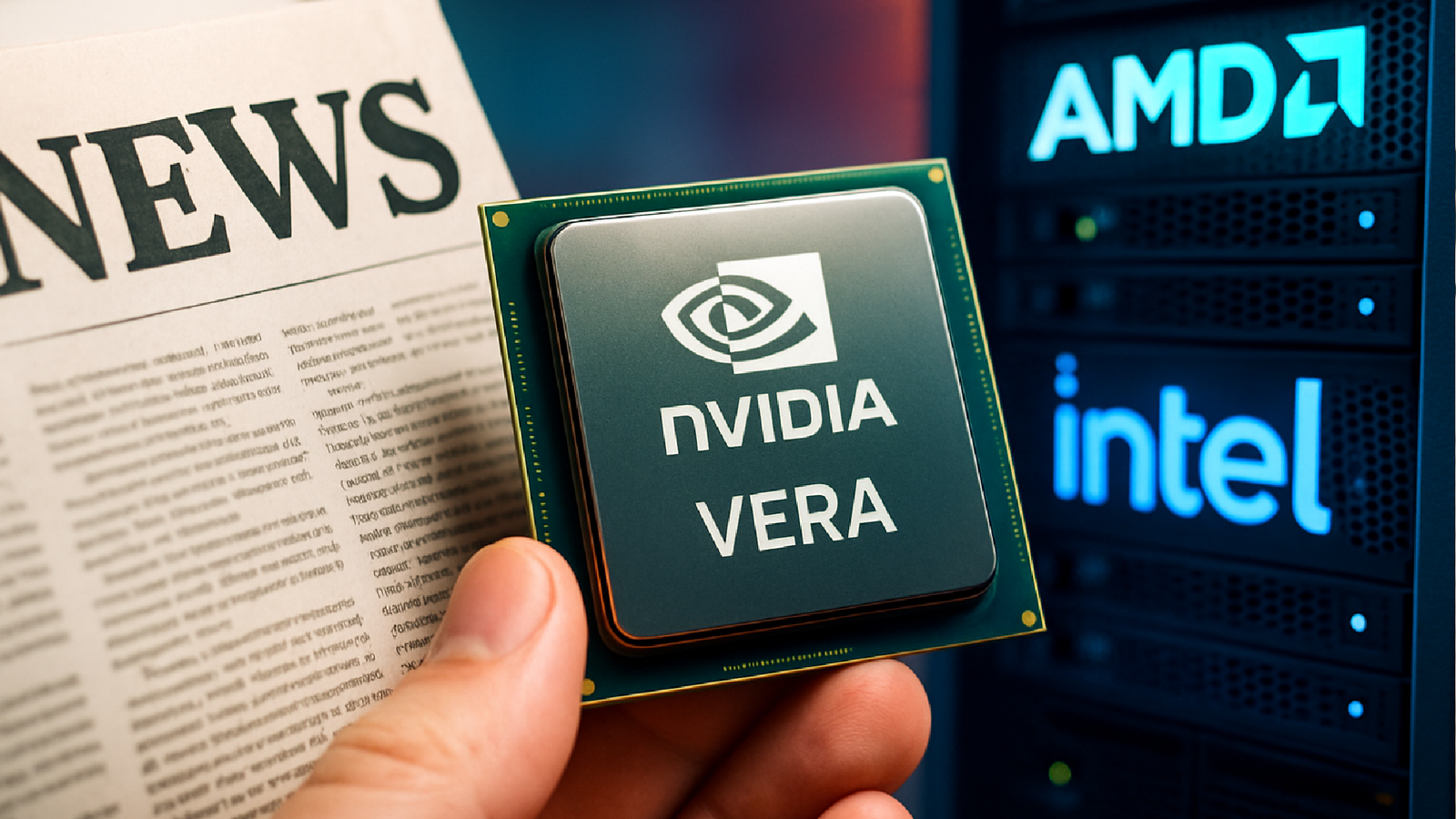 Imagem ilustrativa sobre NVIDIA agora oferece CPU Vera para servidores para rivalizar com AMD e Intel