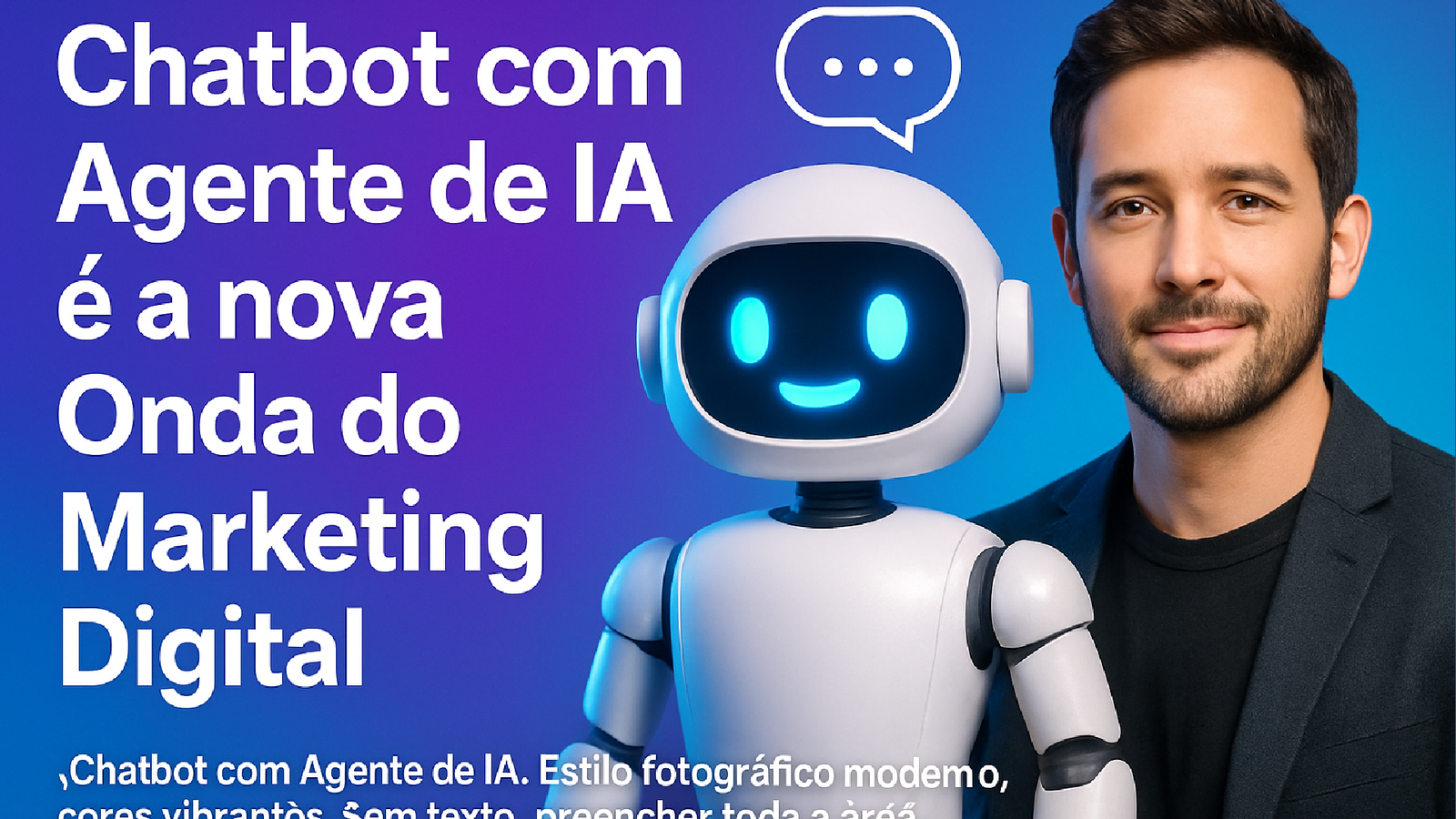 Imagem ilustrativa sobre Quero criar uma materia com o título: "Chatbot com Agente de IA é a nova Onda do Marketing Digital"