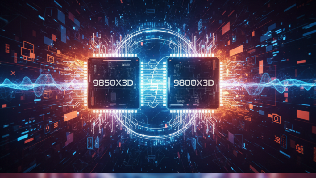 Imagem ilustrativa sobre Ryzen 7 9850X3D entrega quase mesmo desempenho do 9800X3D, revela vazamento