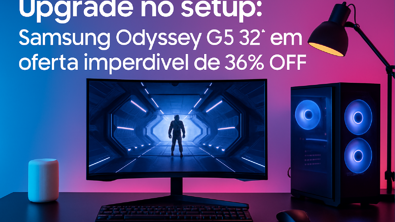 Imagem ilustrativa sobre Upgrade no setup: Samsung Odyssey G5 32" em oferta imperdível de 36% OFF