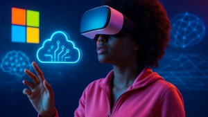 Imagem ilustrativa sobre Lucro da Microsoft salta com avanço de IA e computação em nuvem