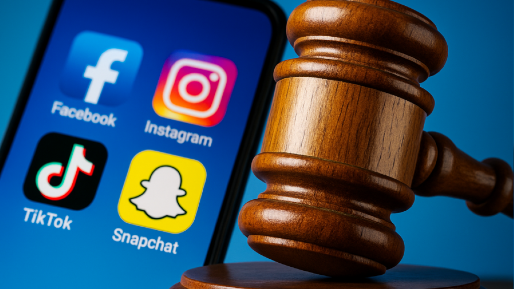 Imagem ilustrativa sobre Big techs enfrentam julgamento histórico nos EUA sobre vício em redes sociais