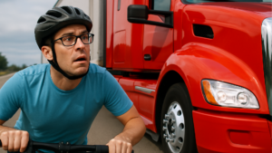 Imagem ilustrativa sobre Quase acidente de bicicleta levou engenheiro da NASA a revolucionar caminhões