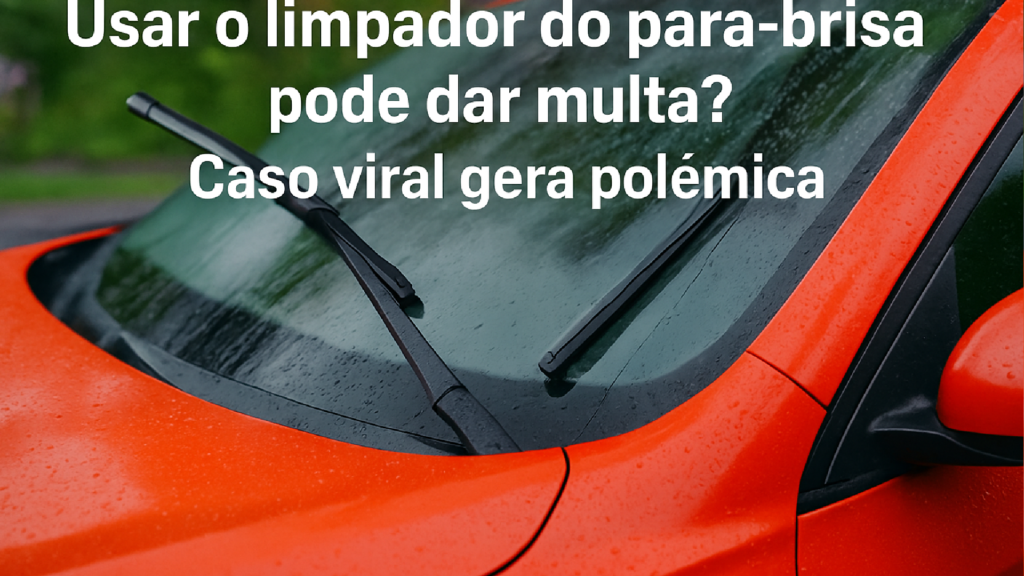 Imagem ilustrativa sobre Usar o limpador do para-brisa pode dar multa? Caso viral gera polêmica