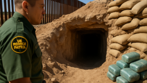 Imagem ilustrativa sobre Encontrado túnel usado para traficar drogas entre México e EUA